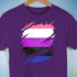Genderfluid Pride Flag Ripped Reveal Premium Unisex T-Shirt - Purple